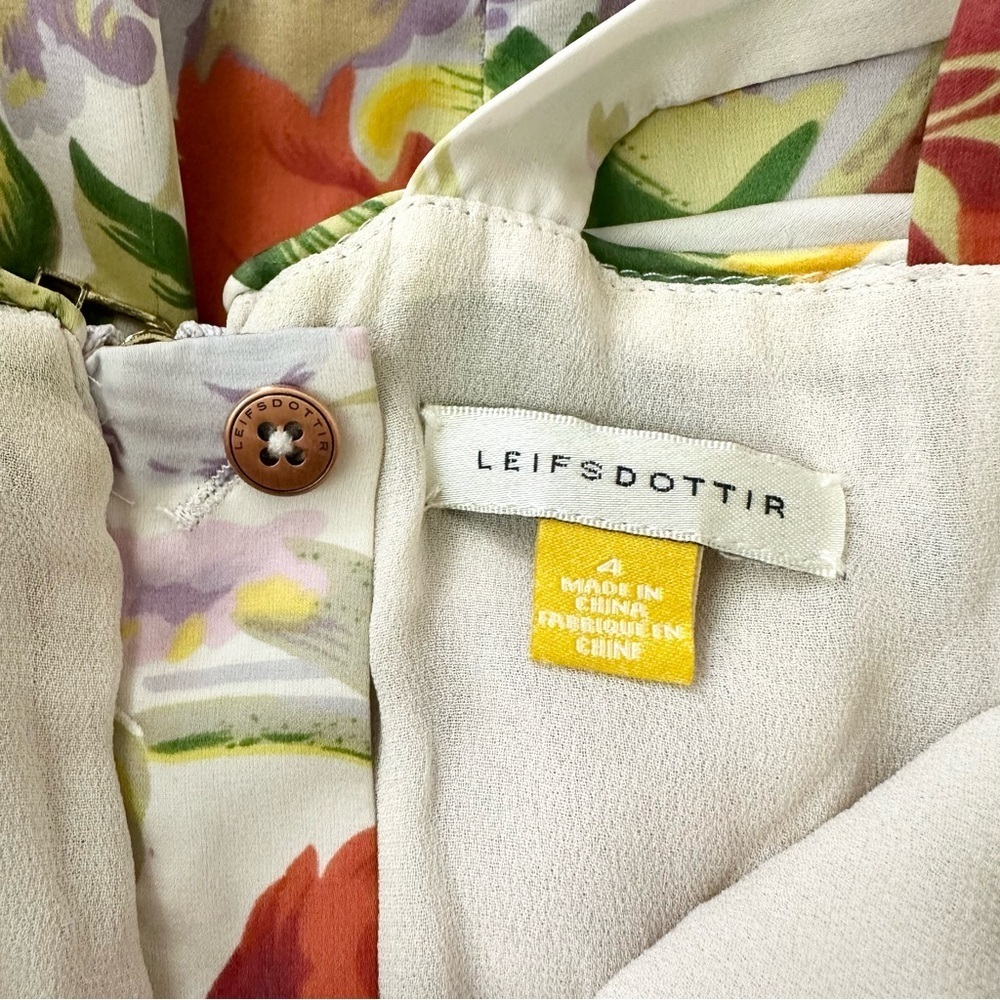 Anthro LEIFSDOTTIR Summer Twilight Floral Silk Dress - Picture 12 of 15